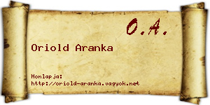 Oriold Aranka névjegykártya